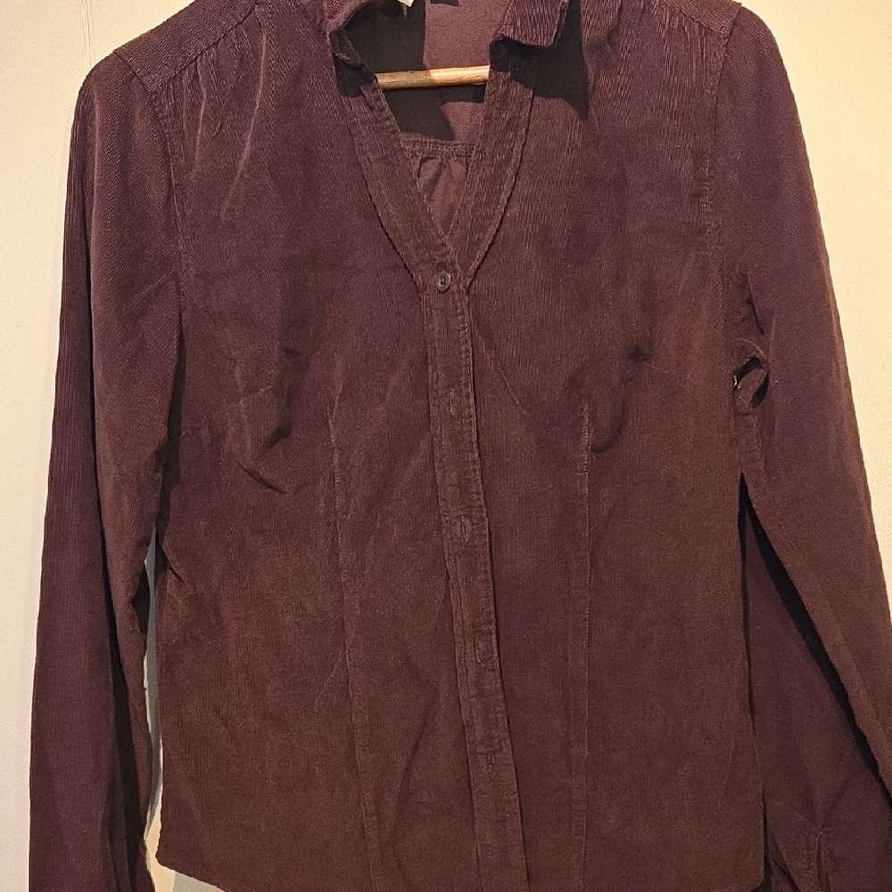 Vintage St. John's Bay Chocolate Corduroy Shirt With Metal Buttons